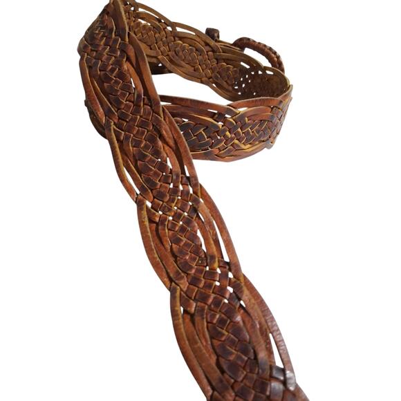 Vintage Y2K Weaved Leather Women's size 30"-32" Grunge Western Boho Casual Belt - Picture 11 of 12